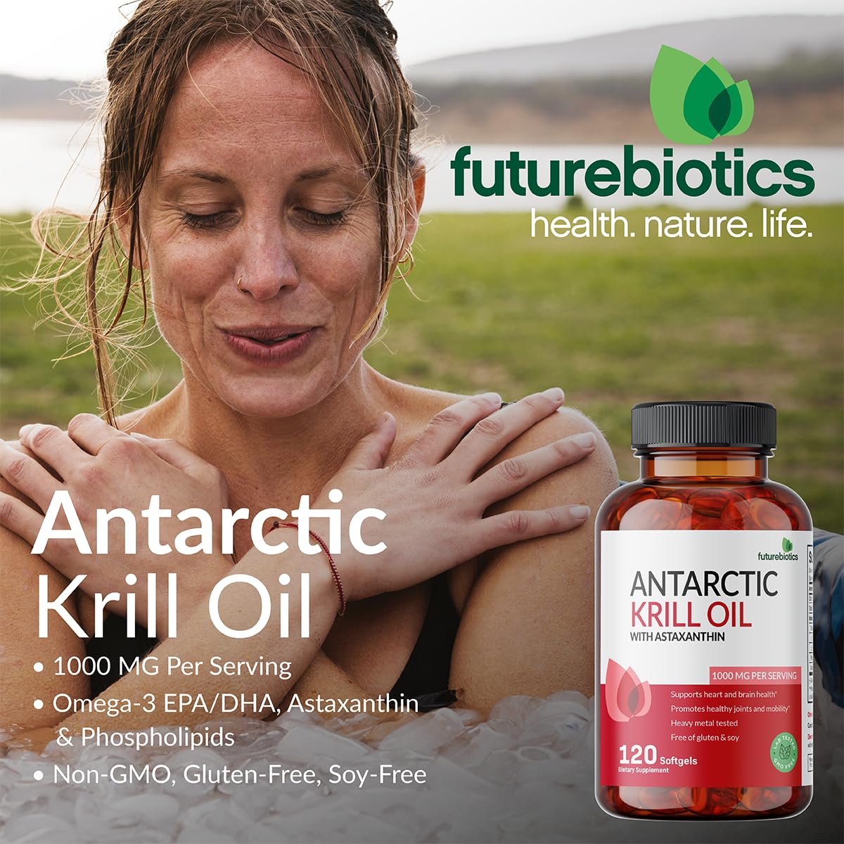 Futurebiotics EPA DHA astaxanthine phospholipides en gélules krill, soutien nutritionnel potentiel.