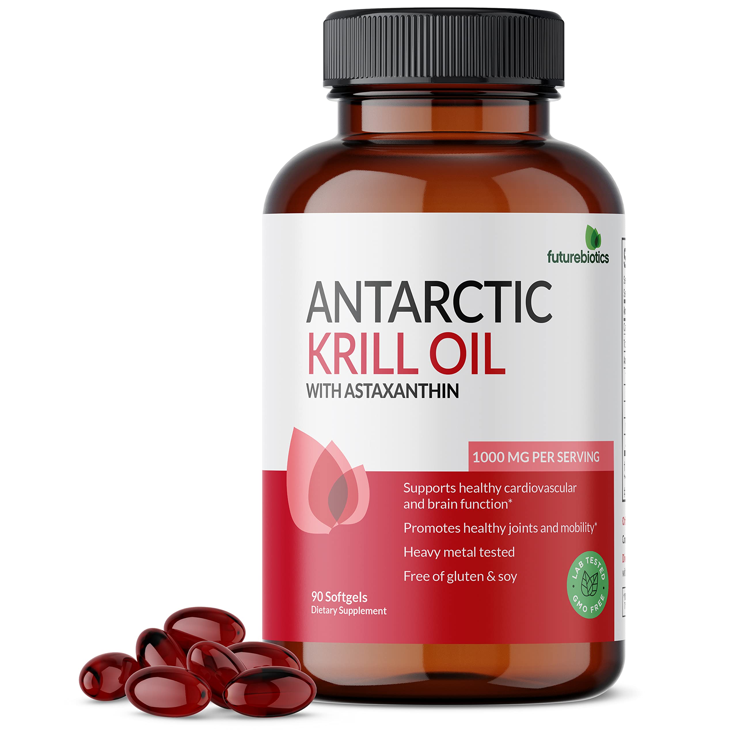Futurebiotics huile krill antarctique 1000mg en bouteille, source riche en oméga-3.
