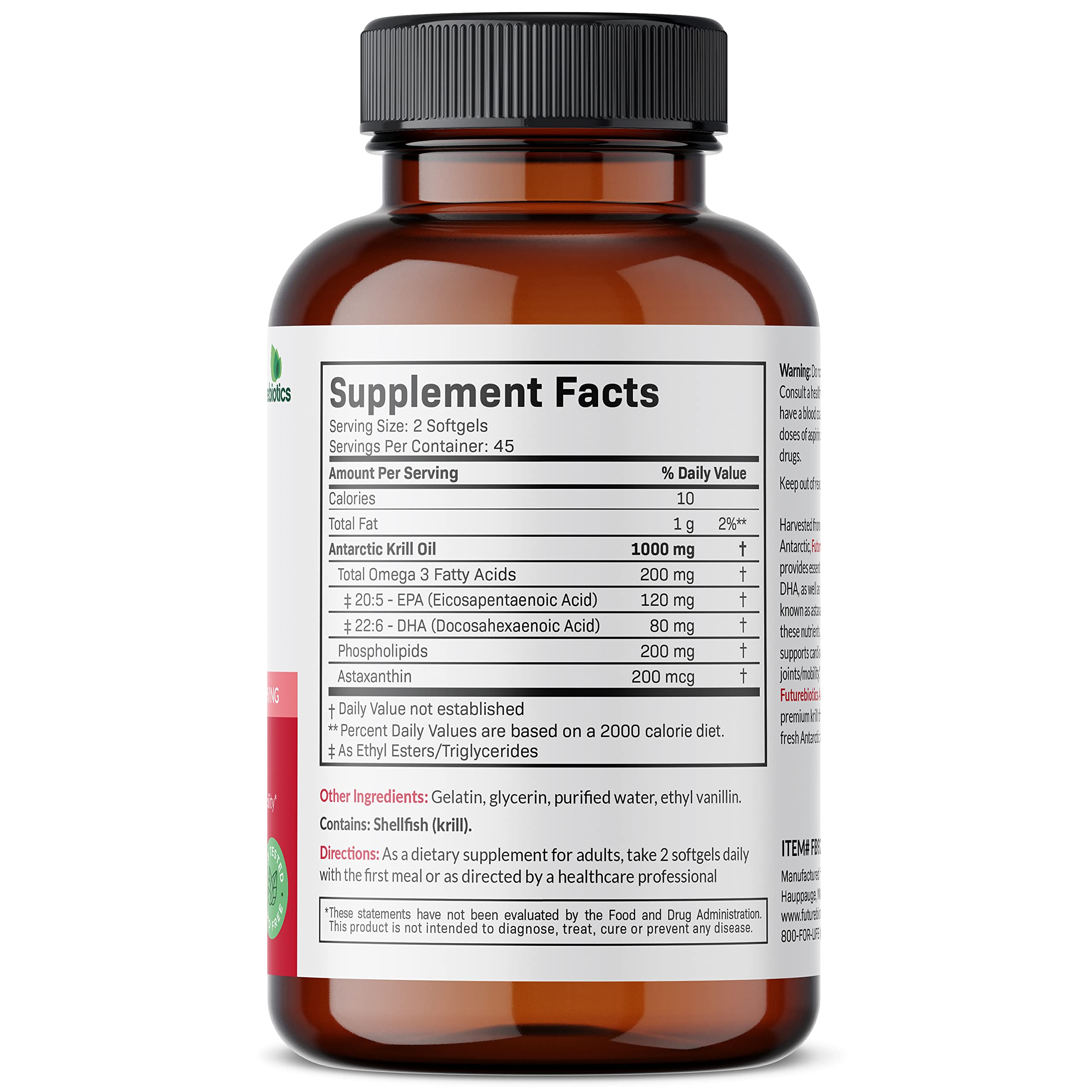 Futurebiotics gelules molles krill antarctique 1000mg, facile à intégrer à votre routine.