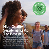 Tablettes blanches Futurebiotics Vitamine C 500 mg, faciles à avaler.