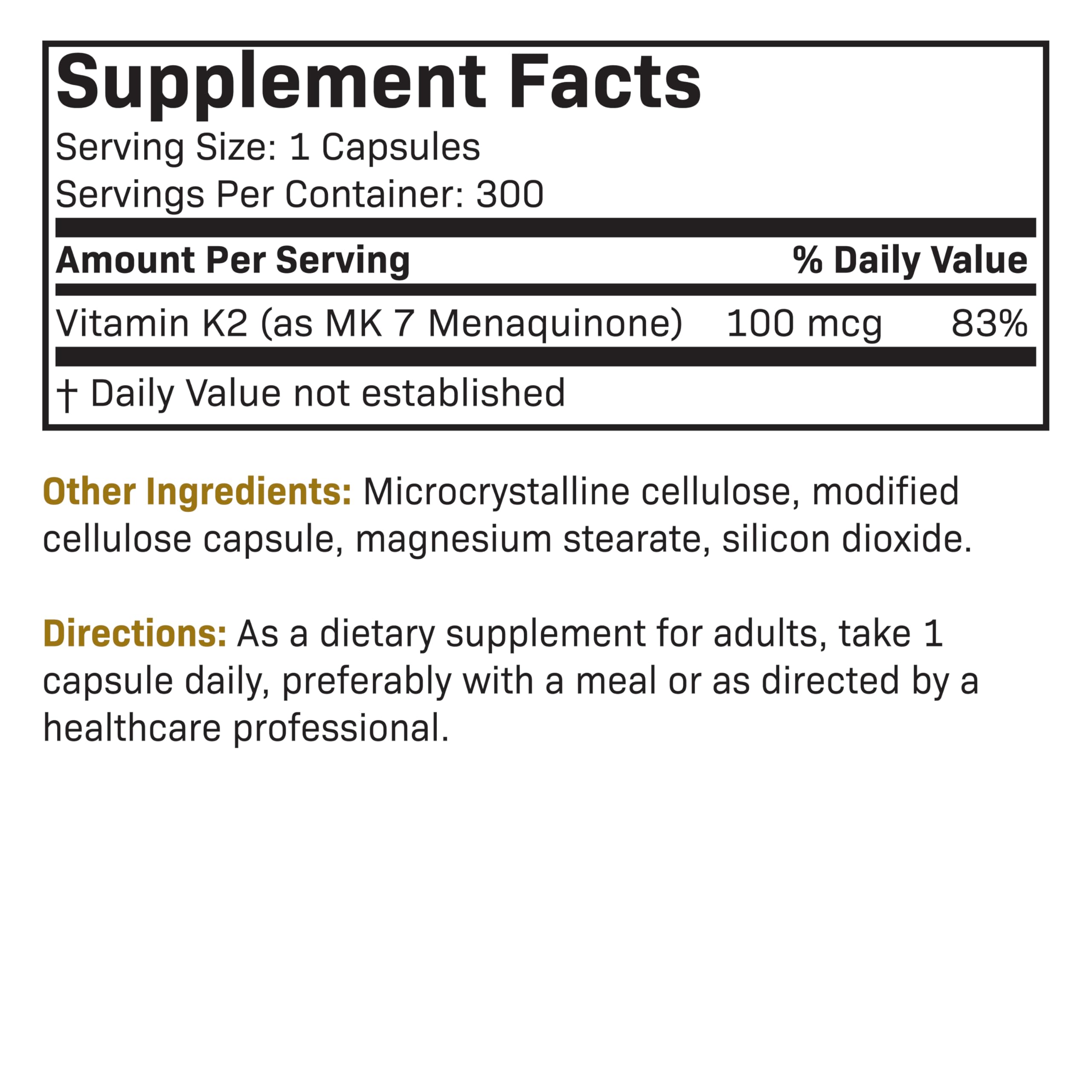 Futurebiotics Vitamine K2 MK-7, routine quotidienne recommandée