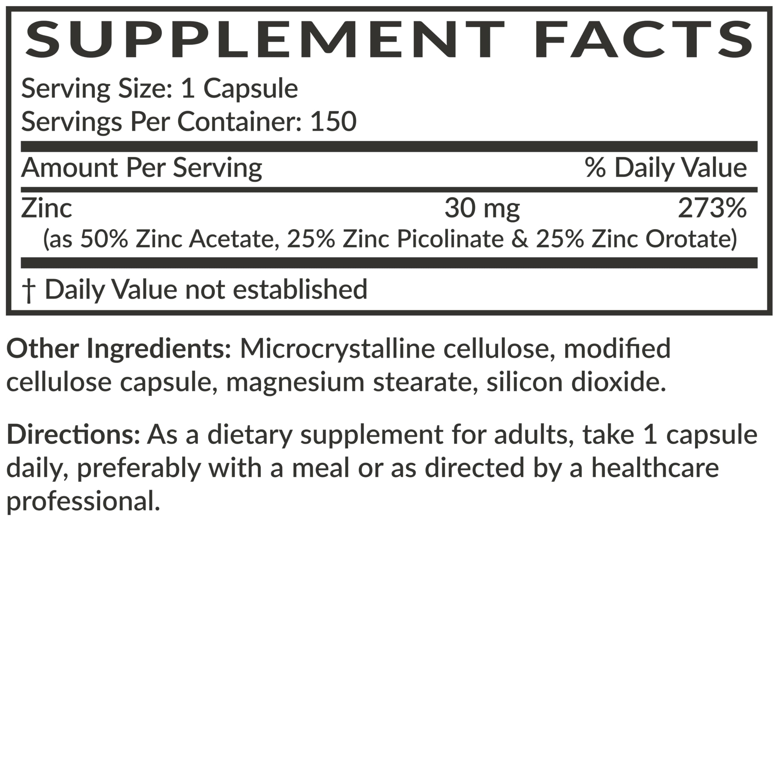 Futurebiotics Zinc Triple Action – capsules alignées et présentation pratique