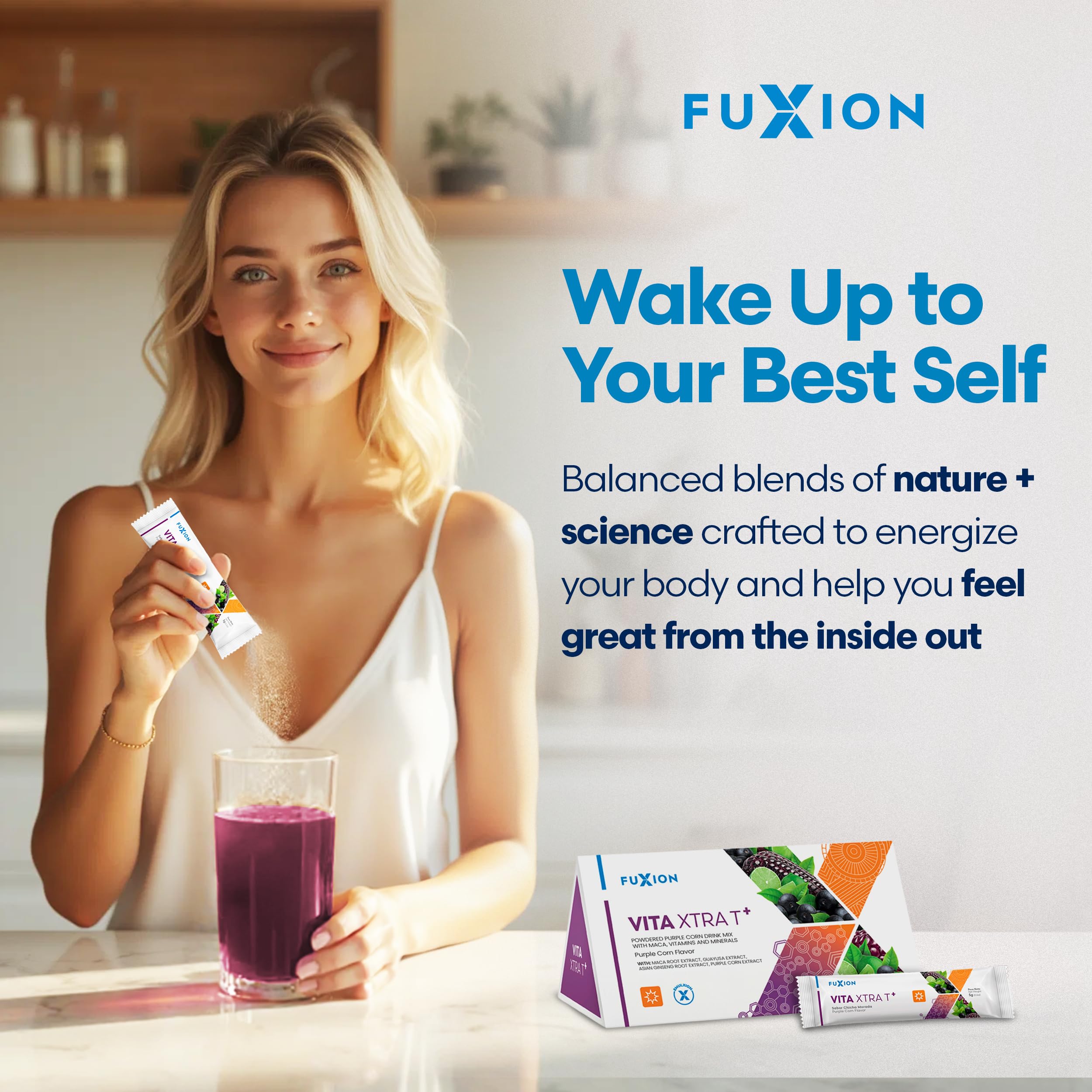 FuXion Vita Xtra T+ gout violet apporte une pause plaisir énergique.