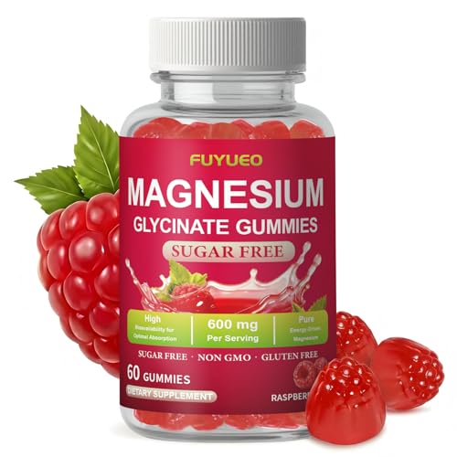 FUYUEO Gummies en bouteille, magnésium glycinate bien absorbé pour dormir plus sereinement.