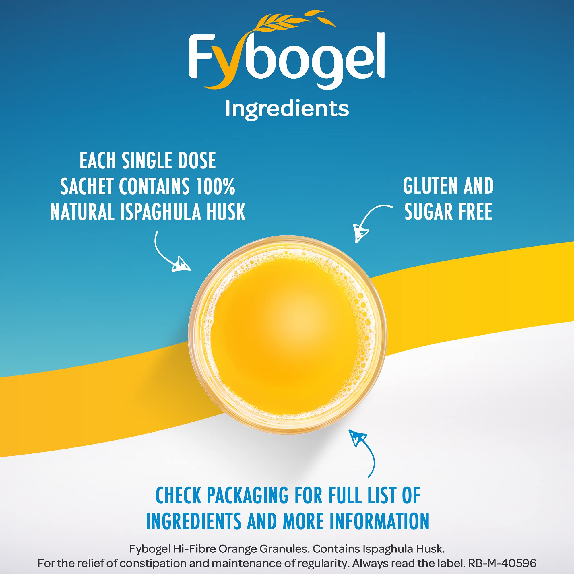 Fybogel Hi Fibre Orange: préparation facile de la boisson à base de fibres.