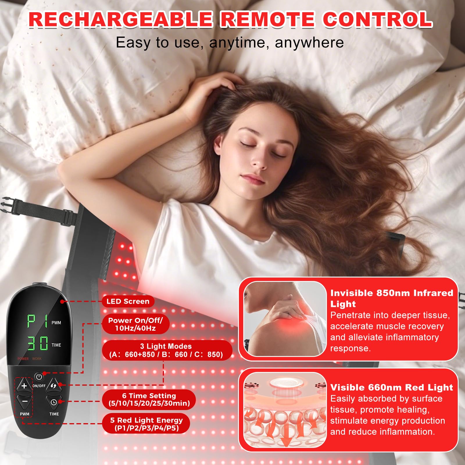 Gros plan sur les puces LED 660nm et 850nm 2 en 1.