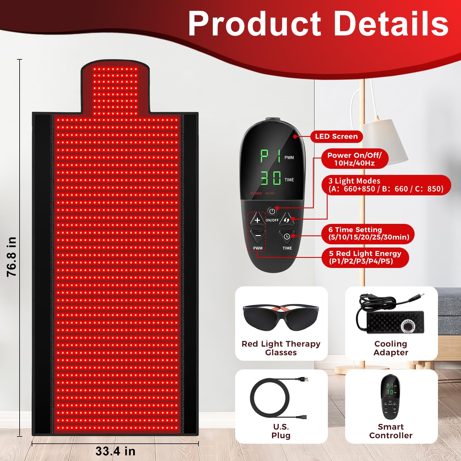 Fyovuv reglages intelligents 5 niveaux et minuterie, confort personnalisable.