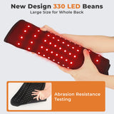 Fyovuv wrap montre lumière rouge 660nm ciblant le dos pour relaxation.