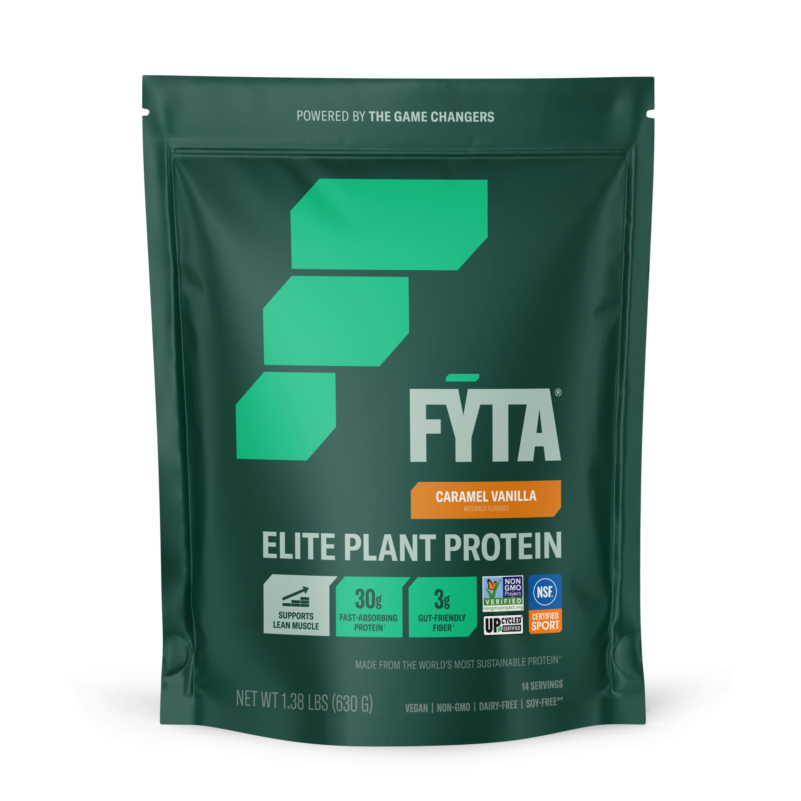 FYTA protéine-plante-vanille-caramel-630g: poudre protéinée végétale vanille caramel, idéale dans les smoothies.
