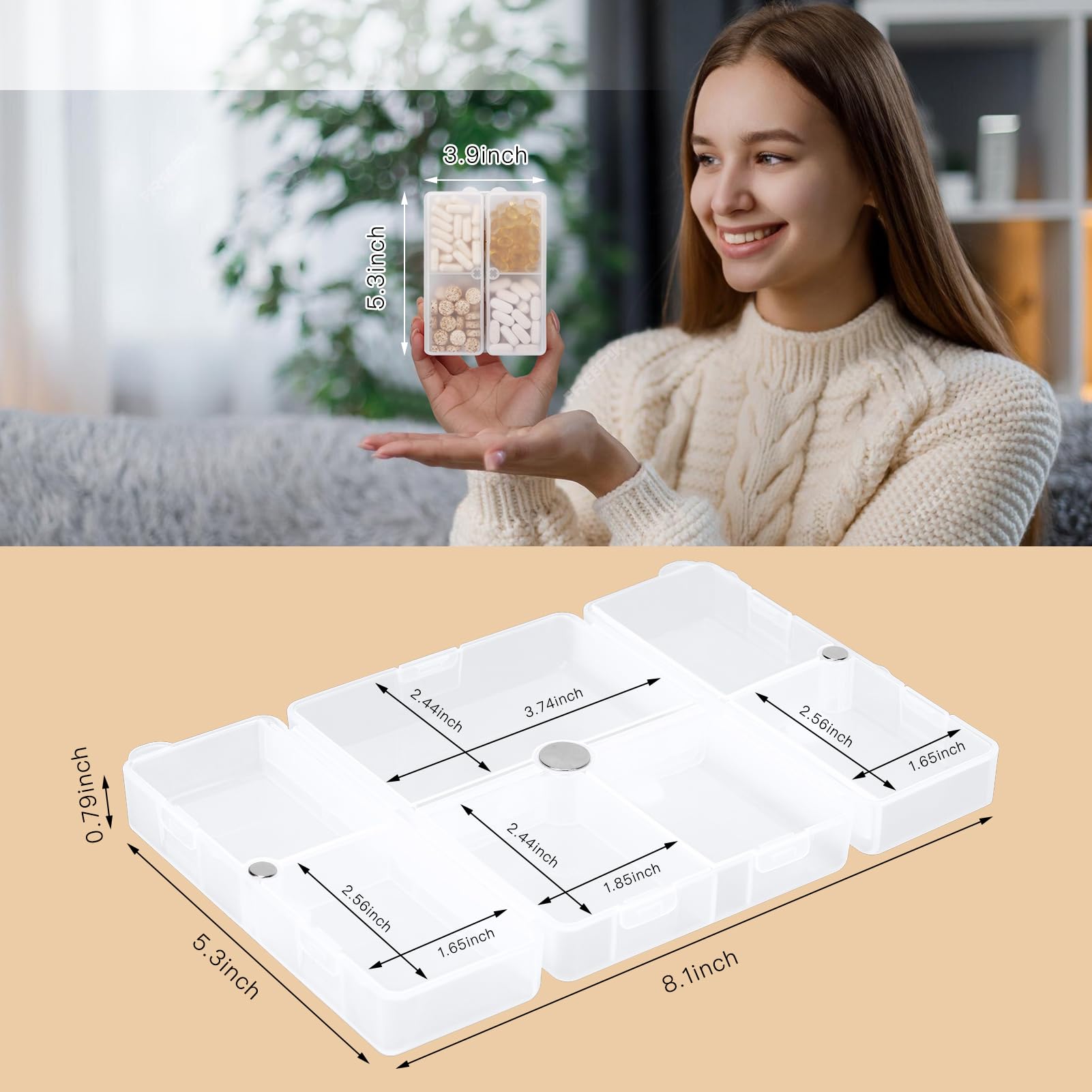 FYY boite pilules BPA-free en PP alimentaire pour sécurité et durabilité.