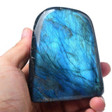 FZBHRO Labradorite surface irisée, couleurs gris vert et bleues pour une ambiance apaisante
