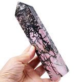 Obélisque FZBHRO en rhodonite, tours grand format pour méditation et harmonie émotionnelle