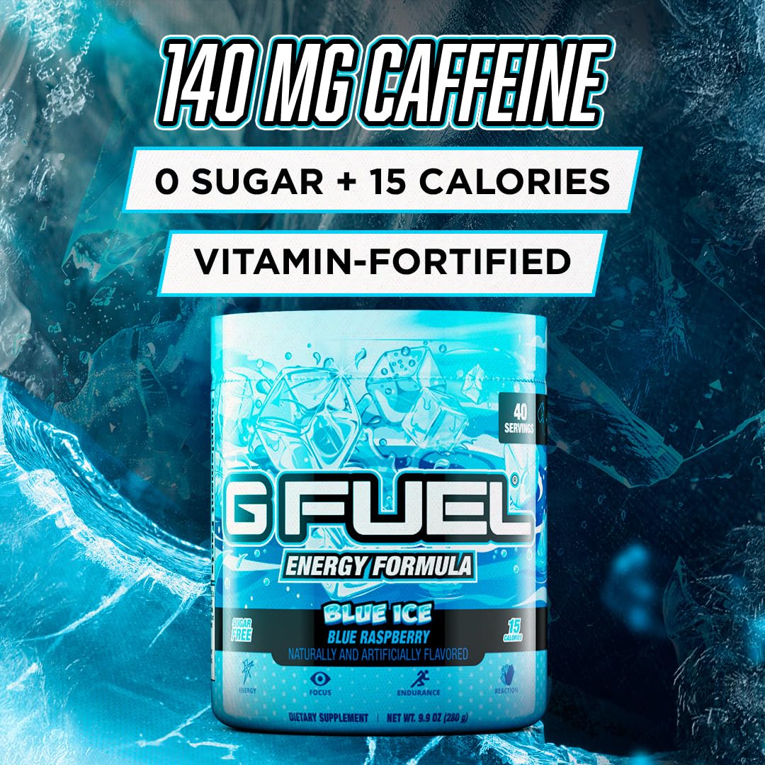 G Fuel Blue Ice: boîte 40 doses, pratique pour vos entraînements.