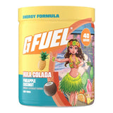 G Fuel Hula Colada en boîte 40 portions, saveur ananas coco, énergie soutenue sans sucre.