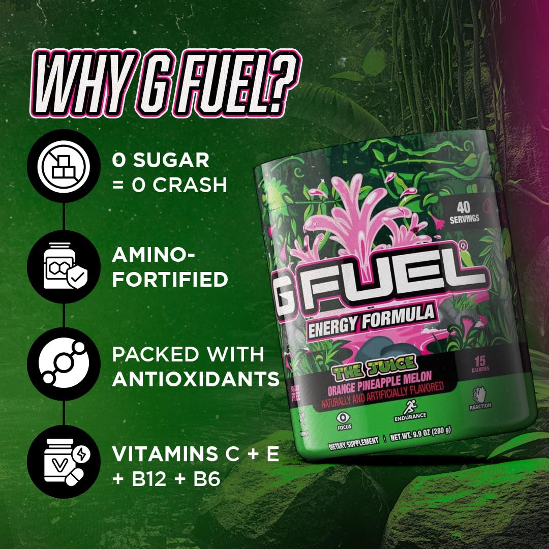 G Fuel The Juice boisson sans sucre, option légère pour rester alerte