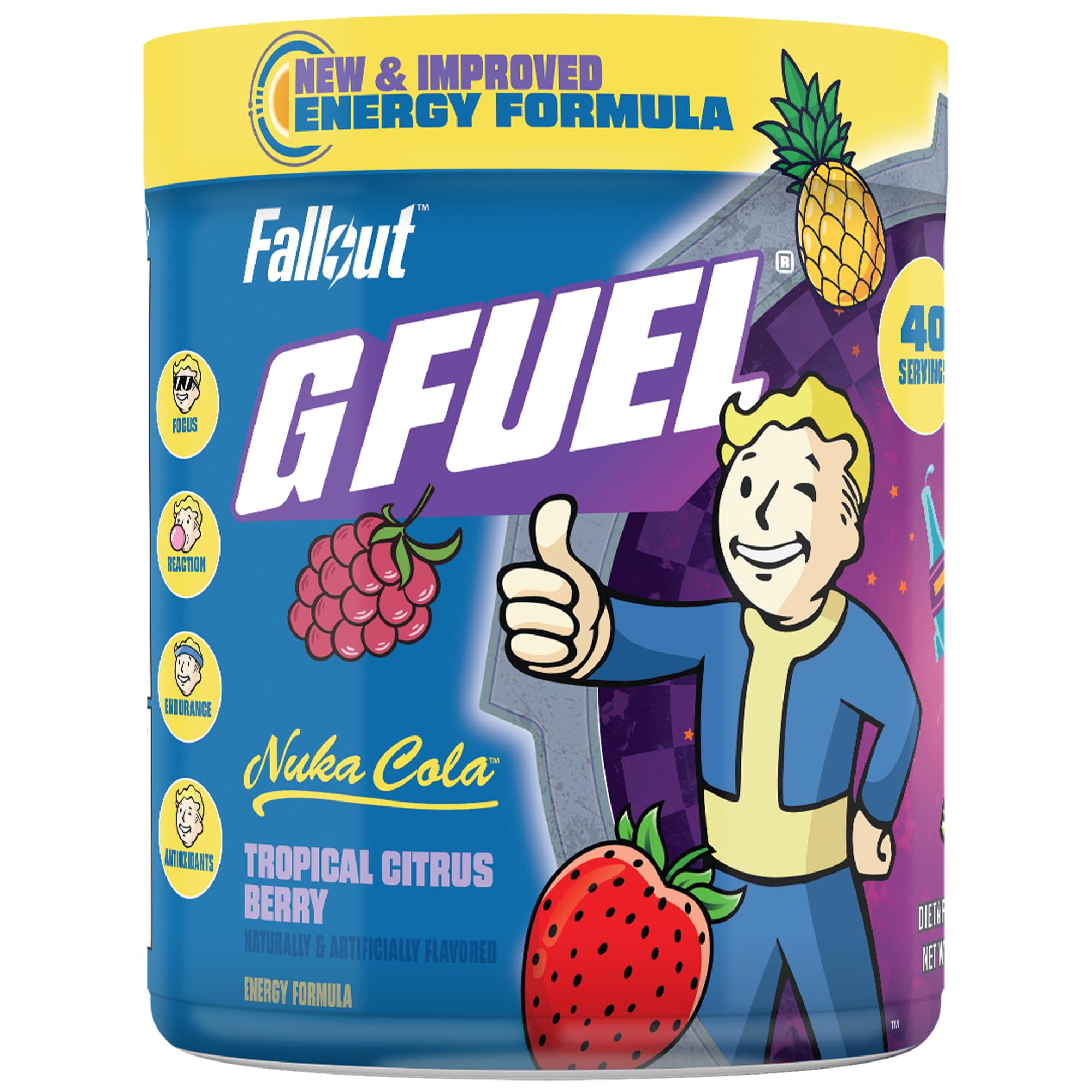 G Fuel Nuka Cola 2.0 en poudre énergie sans sucre prête à mélanger.