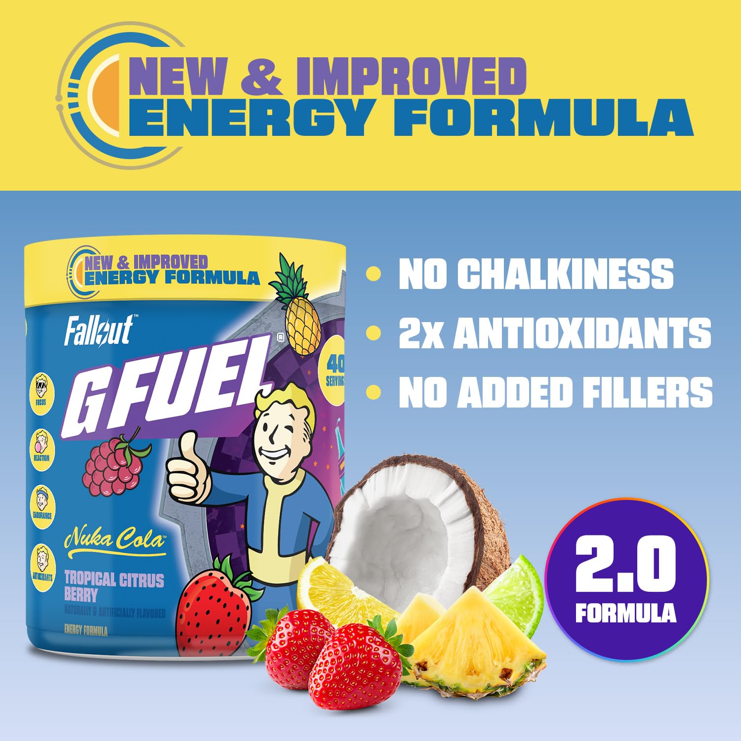 G Fuel Nuka Cola 2.0 verse dans un verre après dilution, goût rafraîchissant.