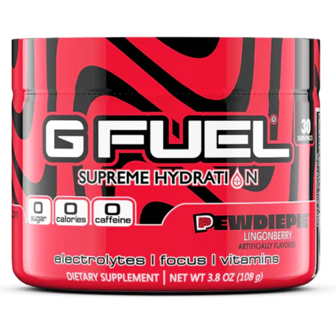 G Fuel PewDiePie Hydratation Suprême - bouteille d'hydratation sans sucre, idéale pour le jeu et l'entraînement