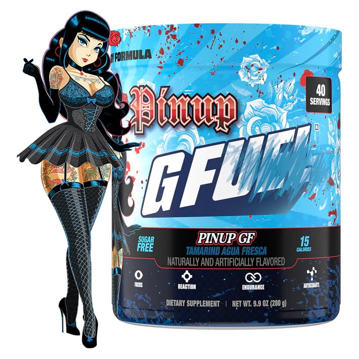 G Fuel Pinup GF en poudre au tamarin, énergie durable pour le gaming.