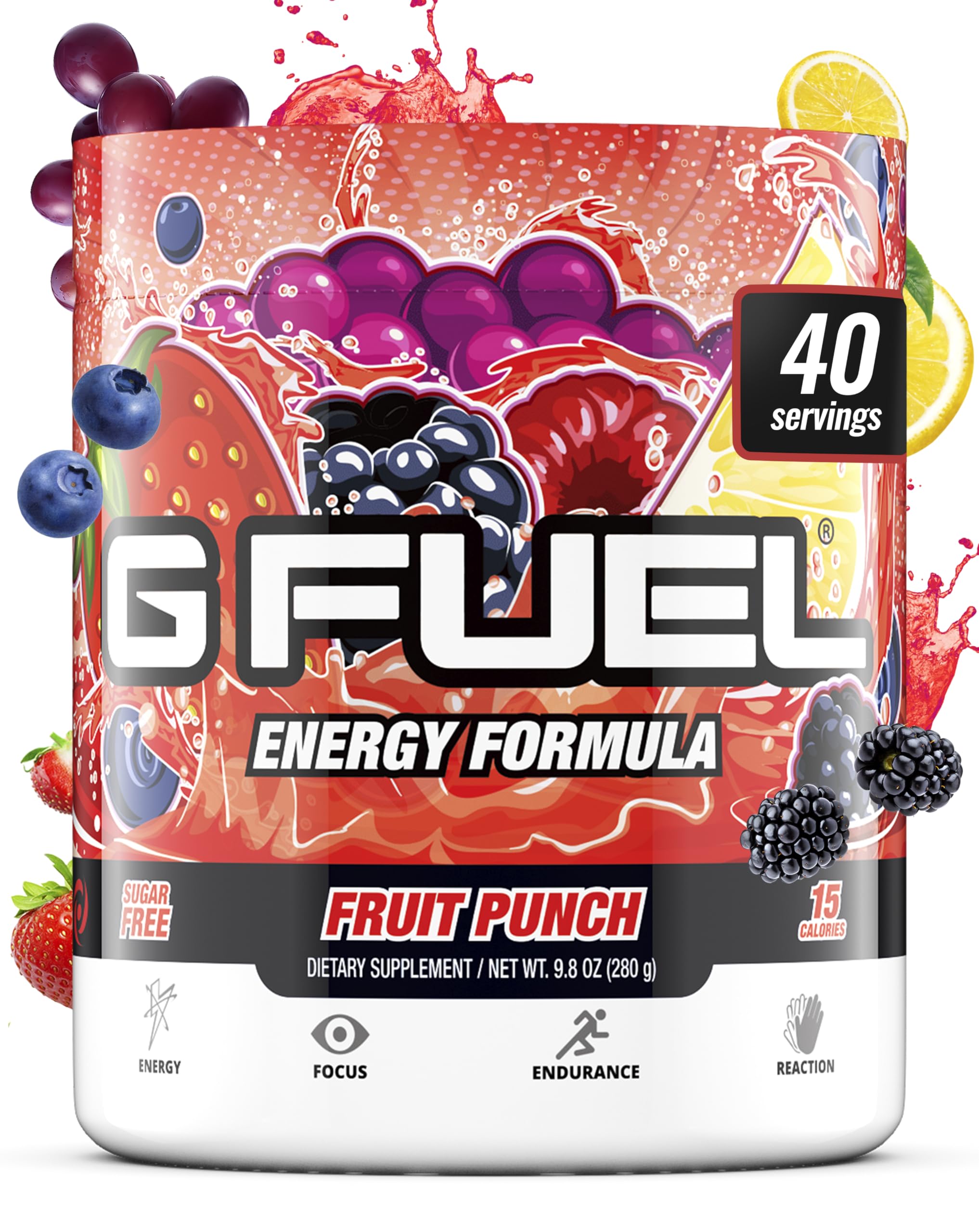Poudre G Fuel Fruit Punch prête à se mélanger pour une énergie durable.