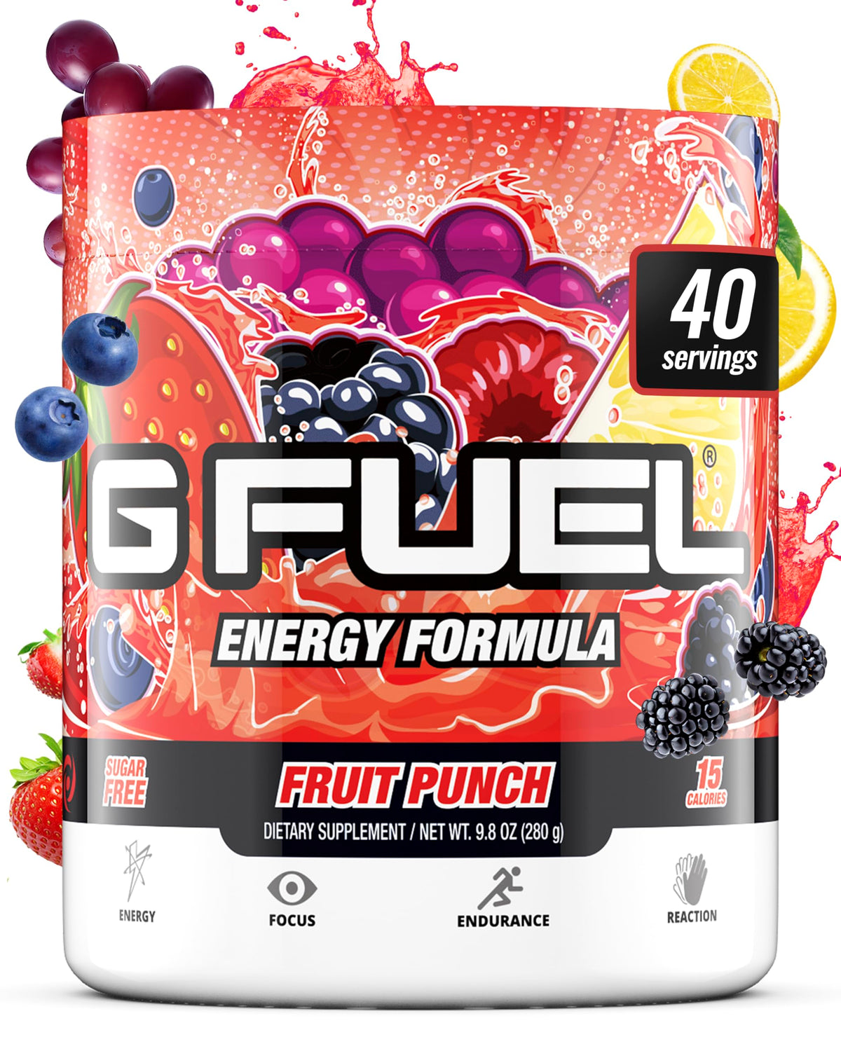 Poudre G Fuel Fruit Punch prête à se mélanger pour une énergie durable.