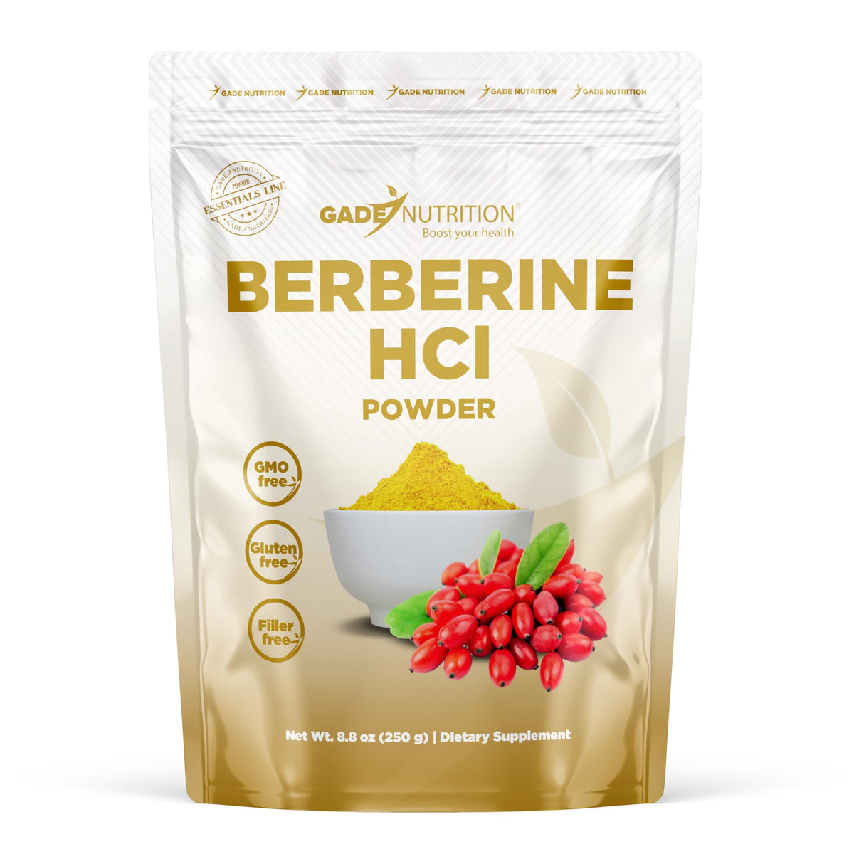 GADE NUTRITION Berberine HCl – poudre concentrée, soutien métabolique potentiel.