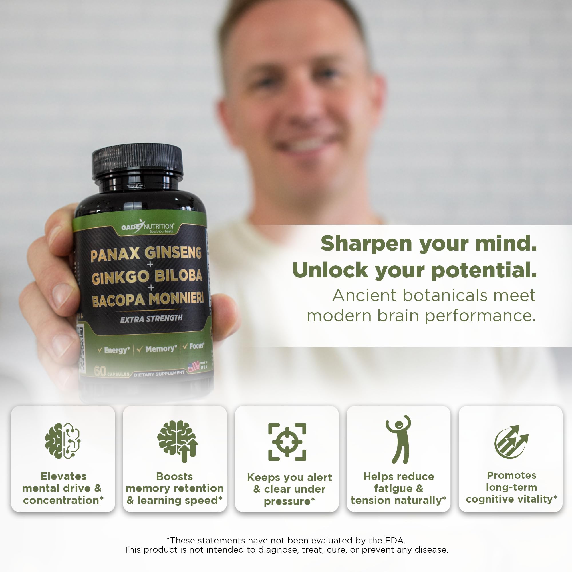 GADE NUTRITION – capsules Panax Ginseng, énergie naturelle et vitalité