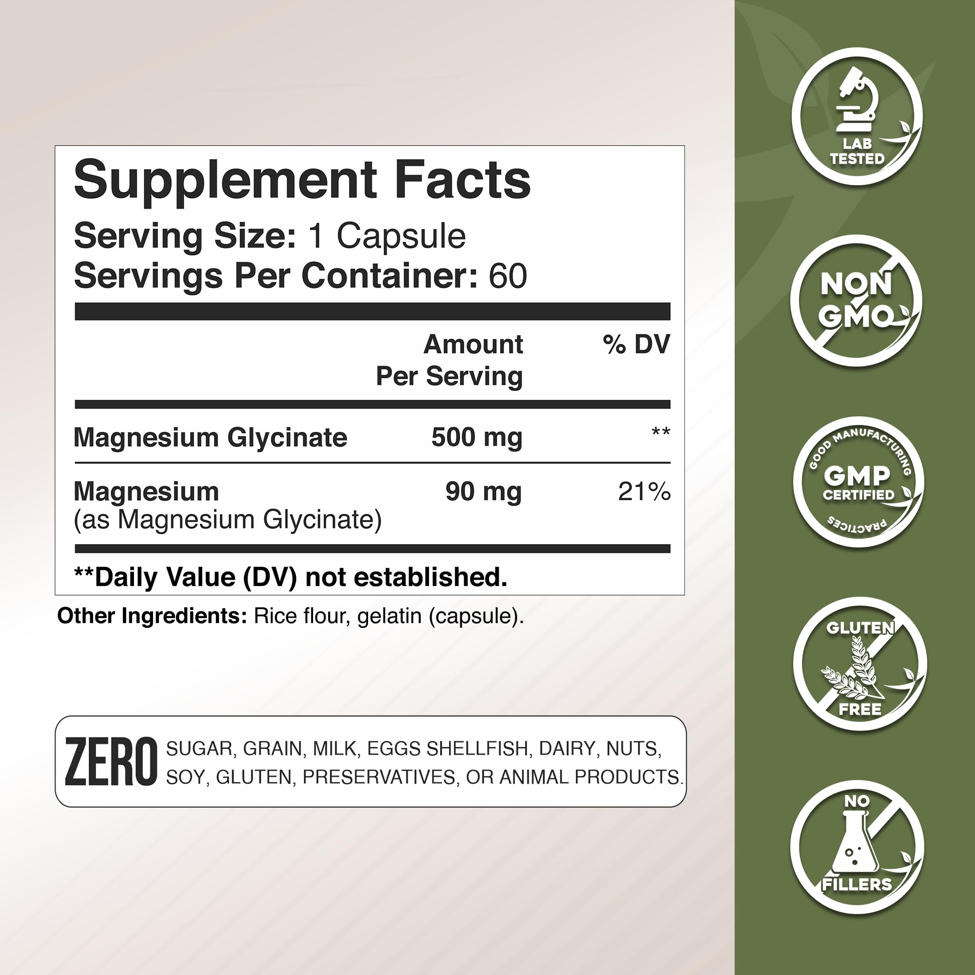 Gade Nutrition Digestion Douce Magnésium Glycinate, tolérance digestive élevée.