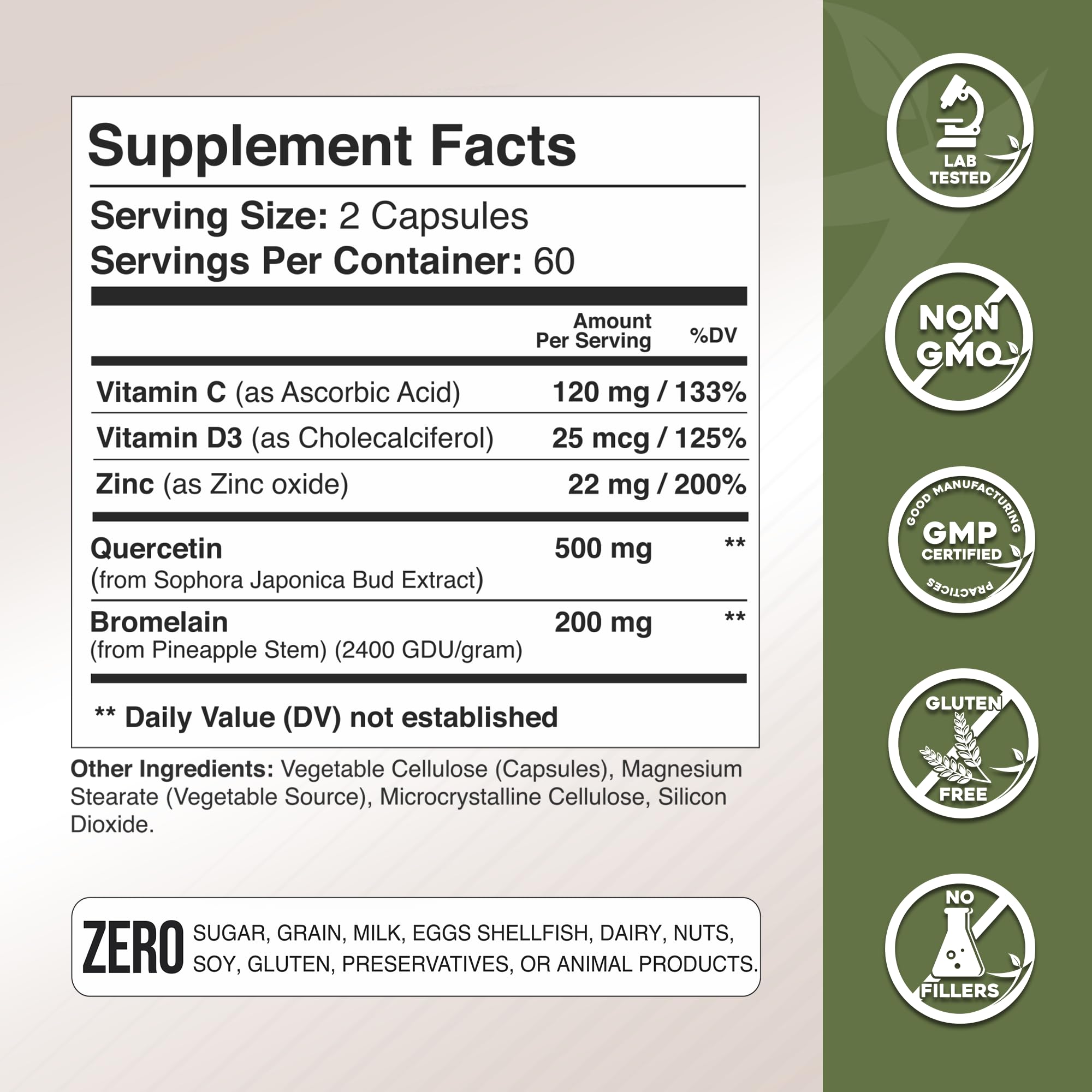 Gade Nutrition étiquette et ingrédients naturels, sans OGM et sans gluten.
