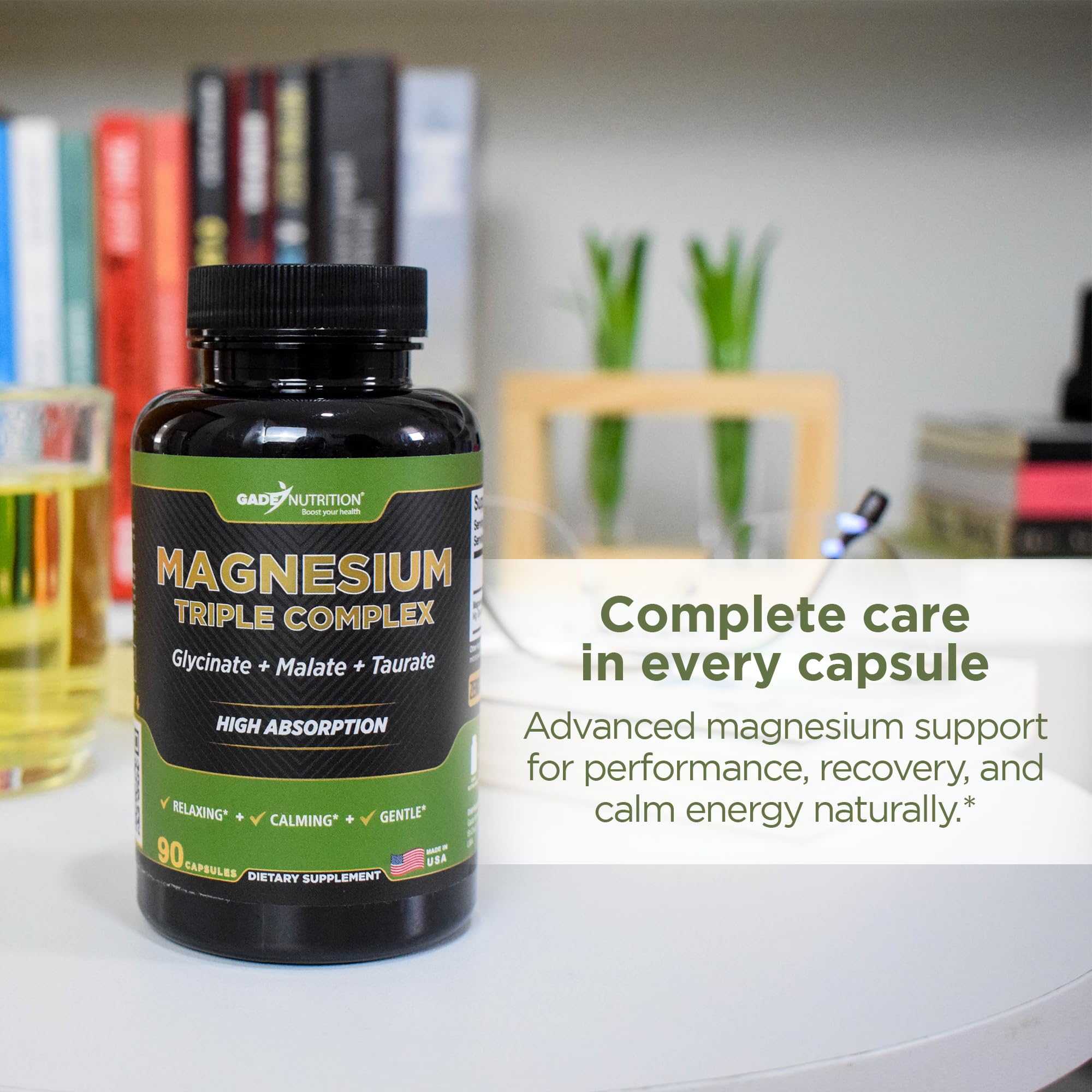 GADE NUTRITION Magnesium Glycinate: capsule douce pour relaxation et confort musculaire