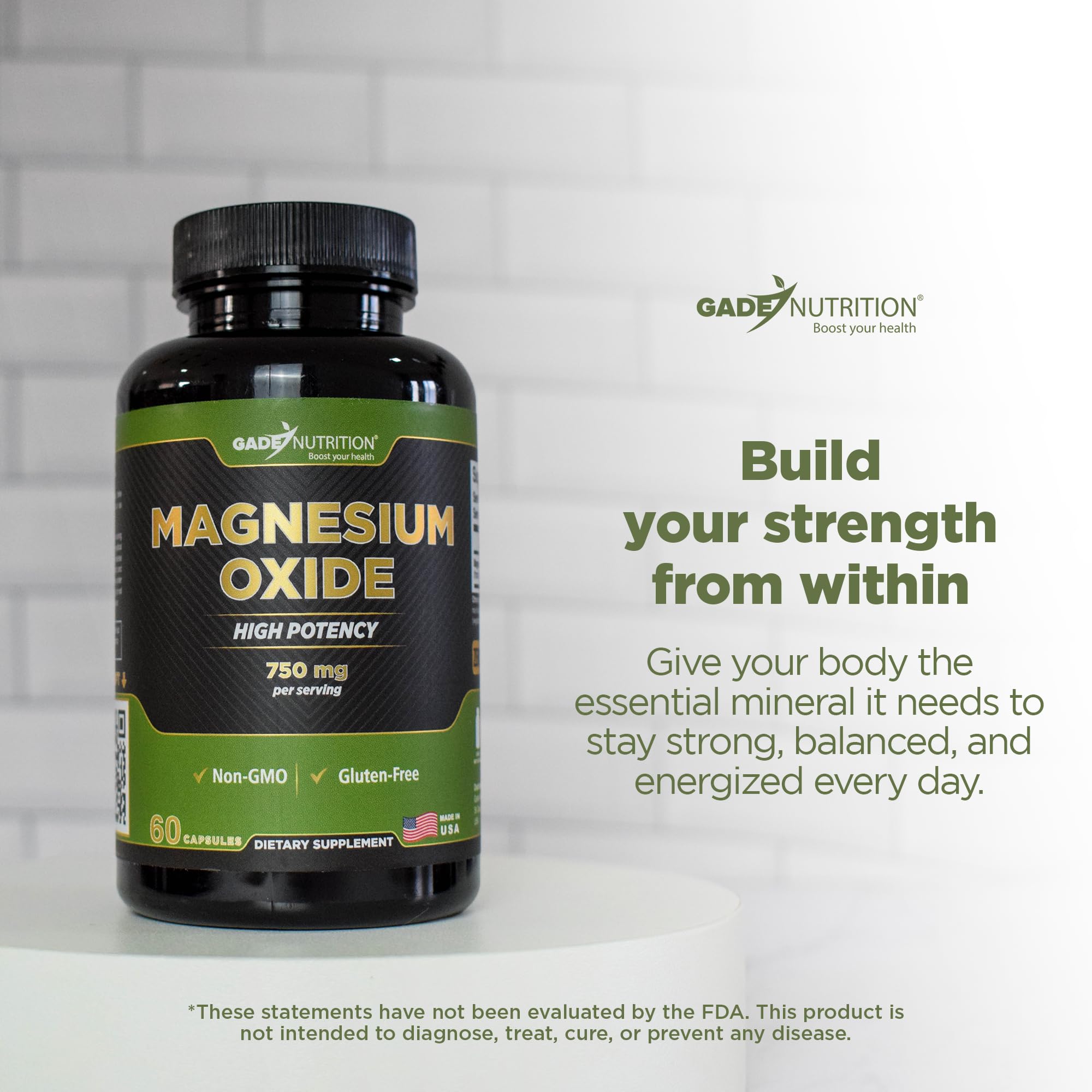 GADE NUTRITION Magnésium Oxide – format capsule pratique pour la routine.