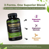GADE NUTRITION Magnesium Triple Complex: étiquette claire montrant les trois formes biodisponibles