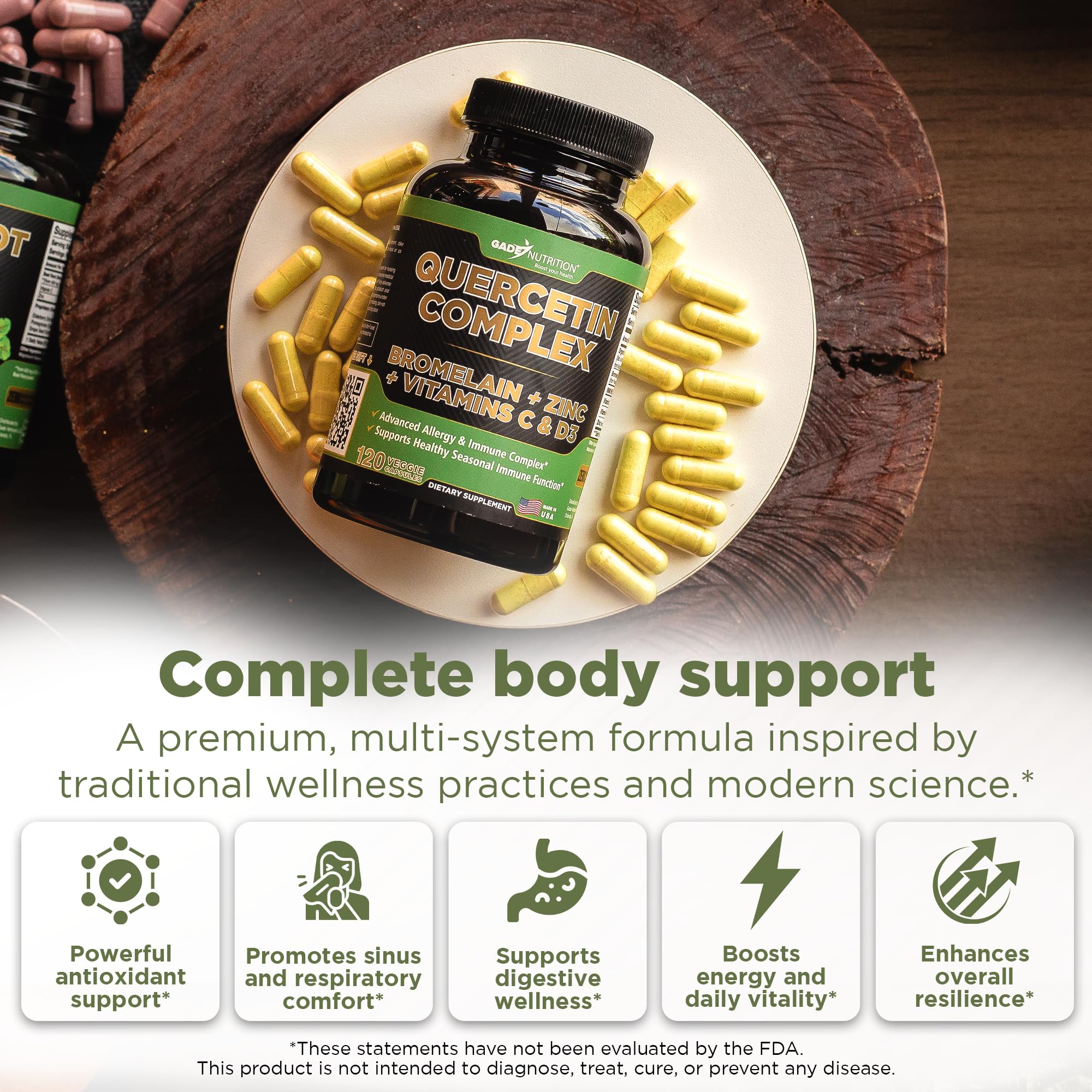 Capsules GADE NUTRITION Quercétine – dosage pratique et ingestion facile