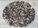 GAF TREASURES black rutilated quartz chips closeup sparkle demonstrates natural iridescent facets