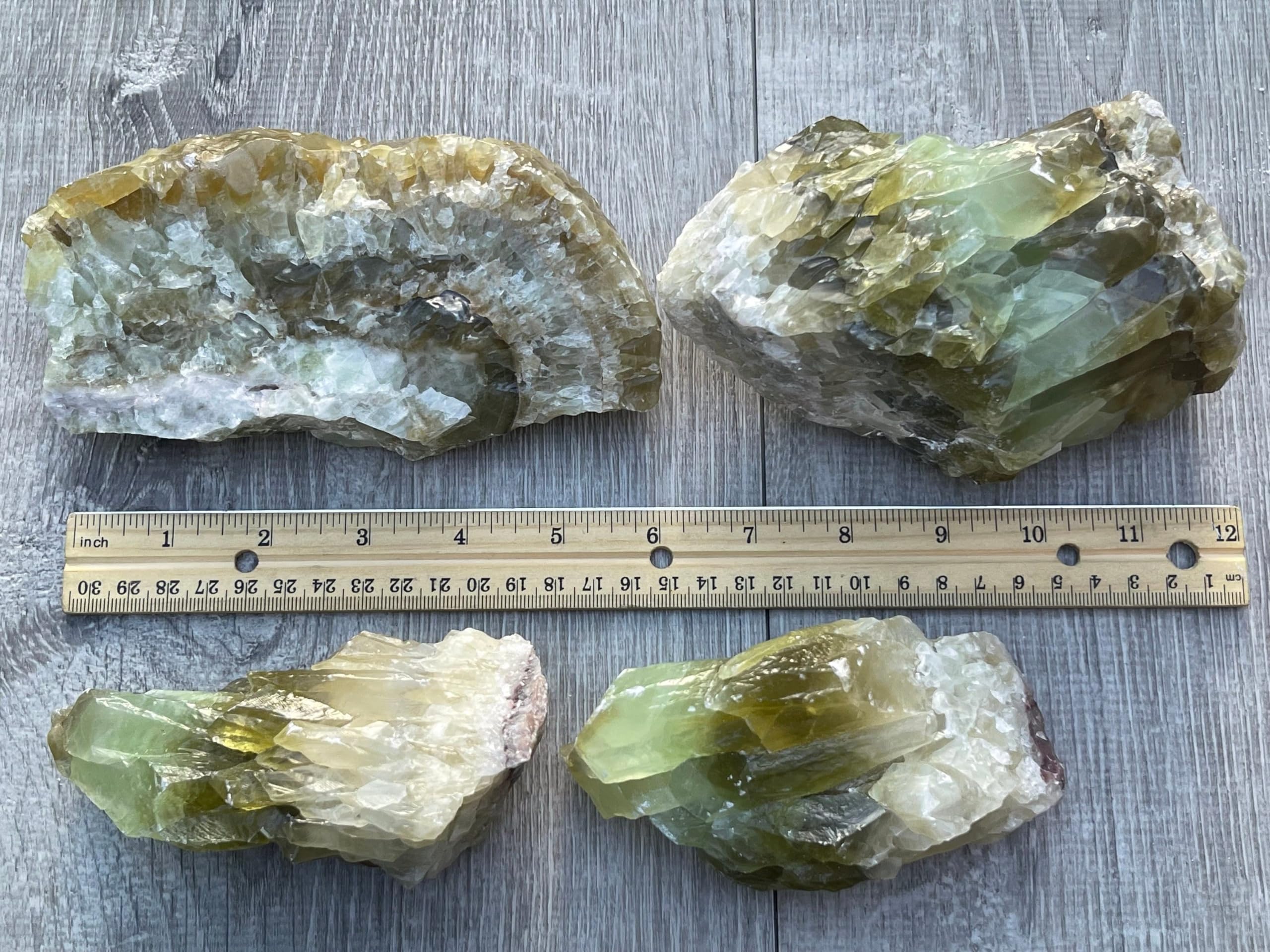 GAF Treasures calcite verte brute, pierre de collection et pratique spirituelle