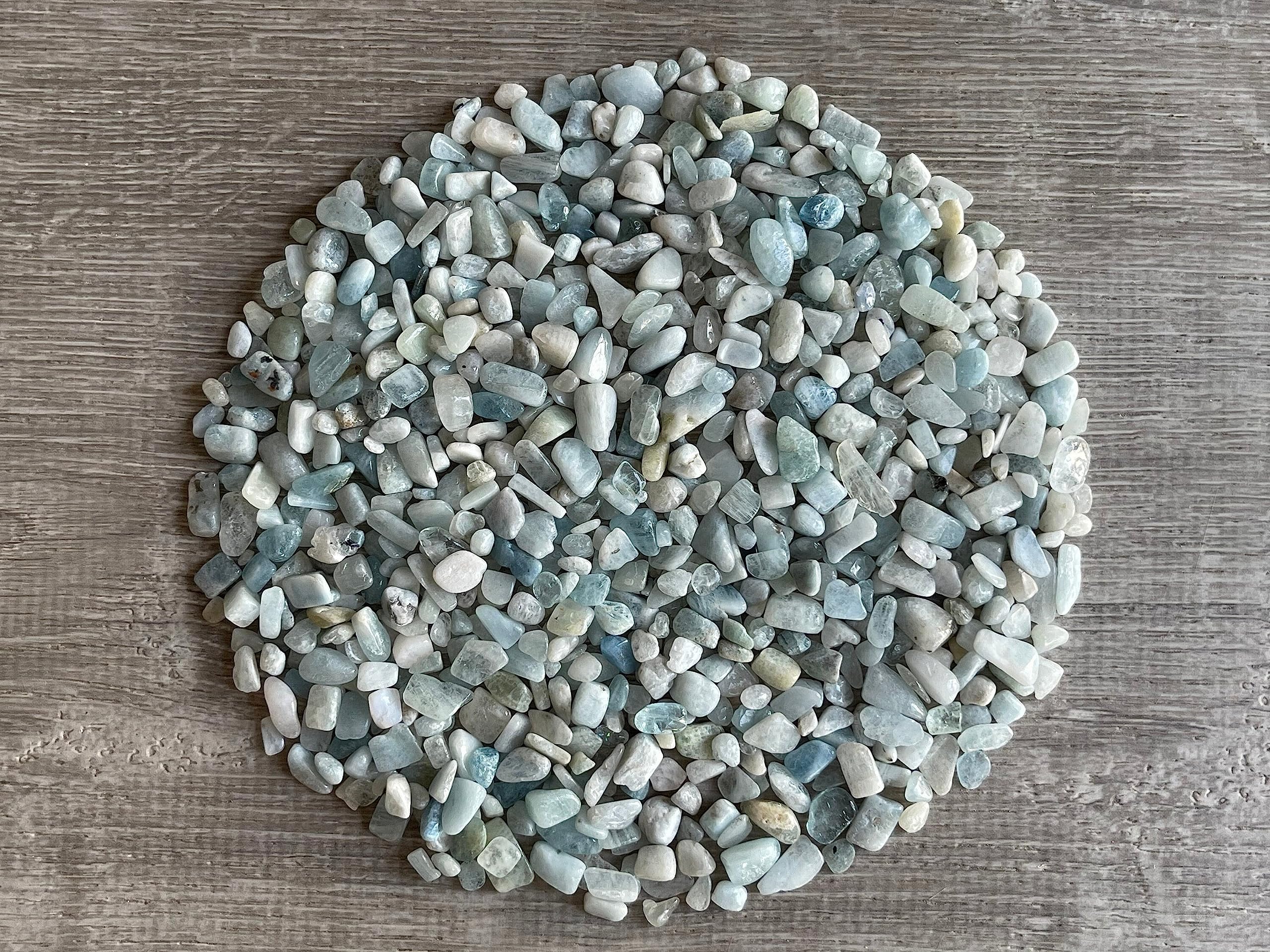 GAF TREASURES copeaux d'aquamarine naturels, parfaits pour déco et bricolage.