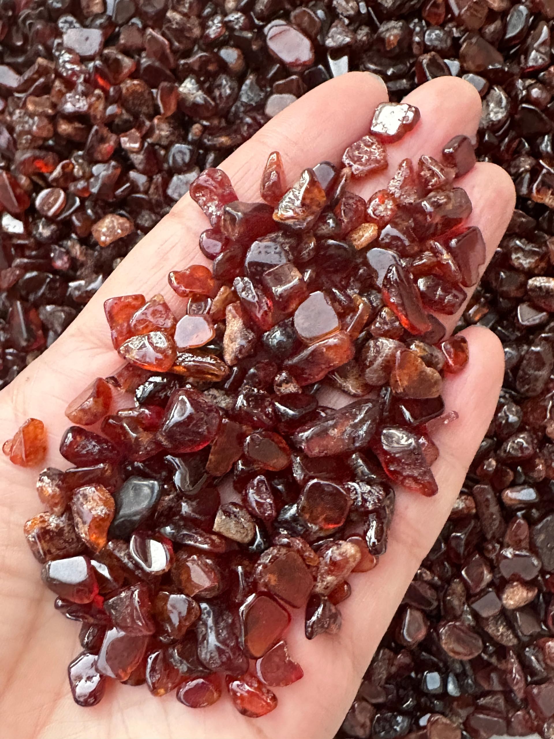 GAF TREASURES grenat orange: mini cristaux 4‑12 mm, parfaits pour bijoux et œuvres d’art.