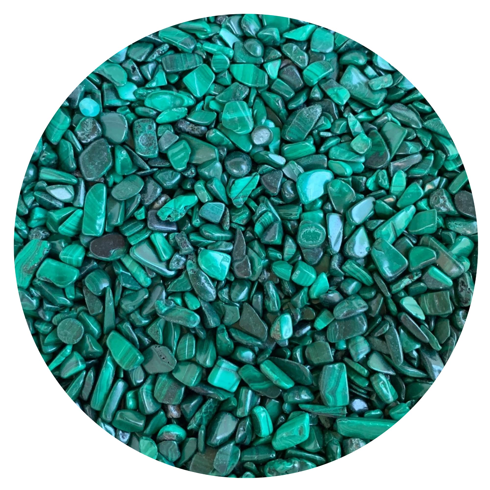 GAF TREASURES copeaux de malachite – pièces naturelles idéales pour décor et artisanat.