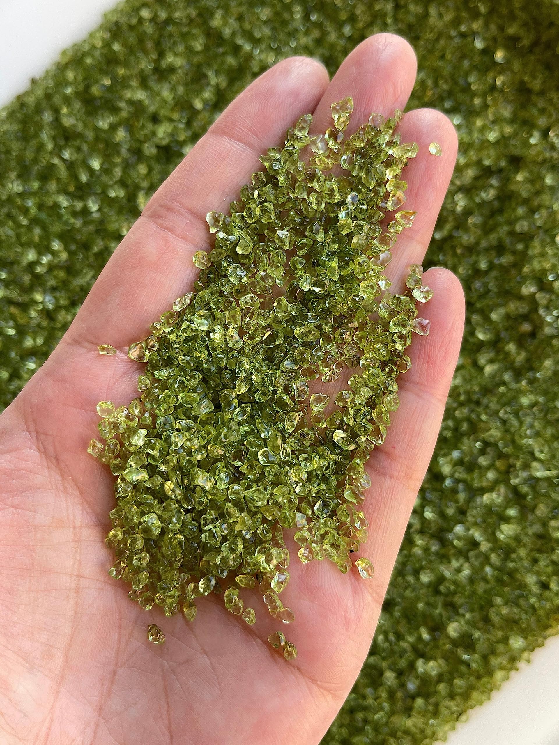 GAF TREASURES péridot chips non percées parfaites pour bricolage et décor