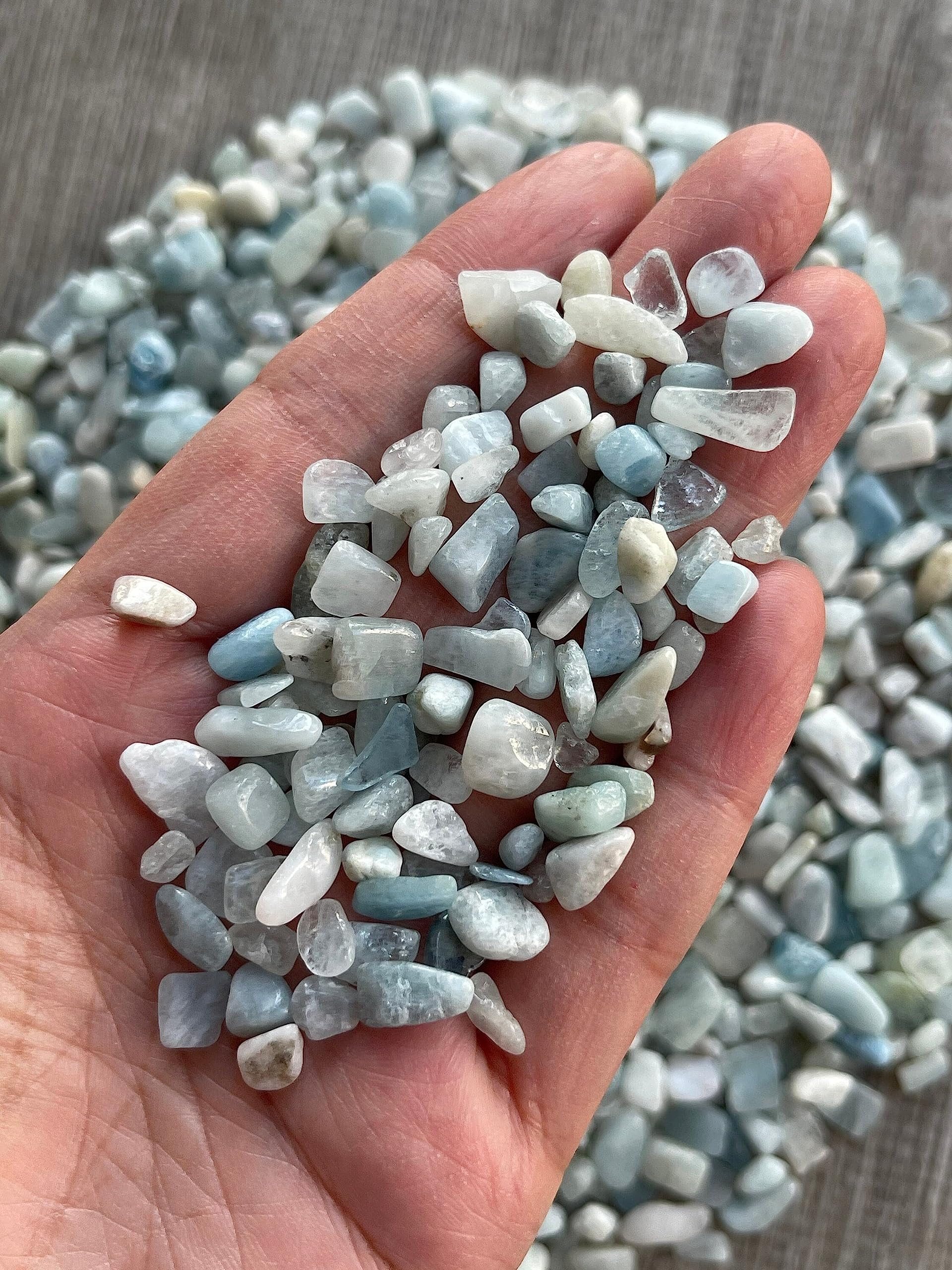 GAF TREASURES pièces d'aquamarine non percées, polyvalentes pour artisanat.