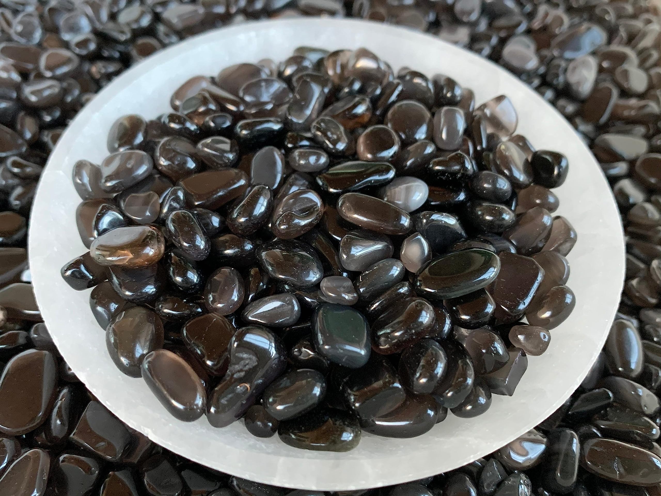 GAF TREASURES pièces obsidienne noire non percées utiles pour mosaïques