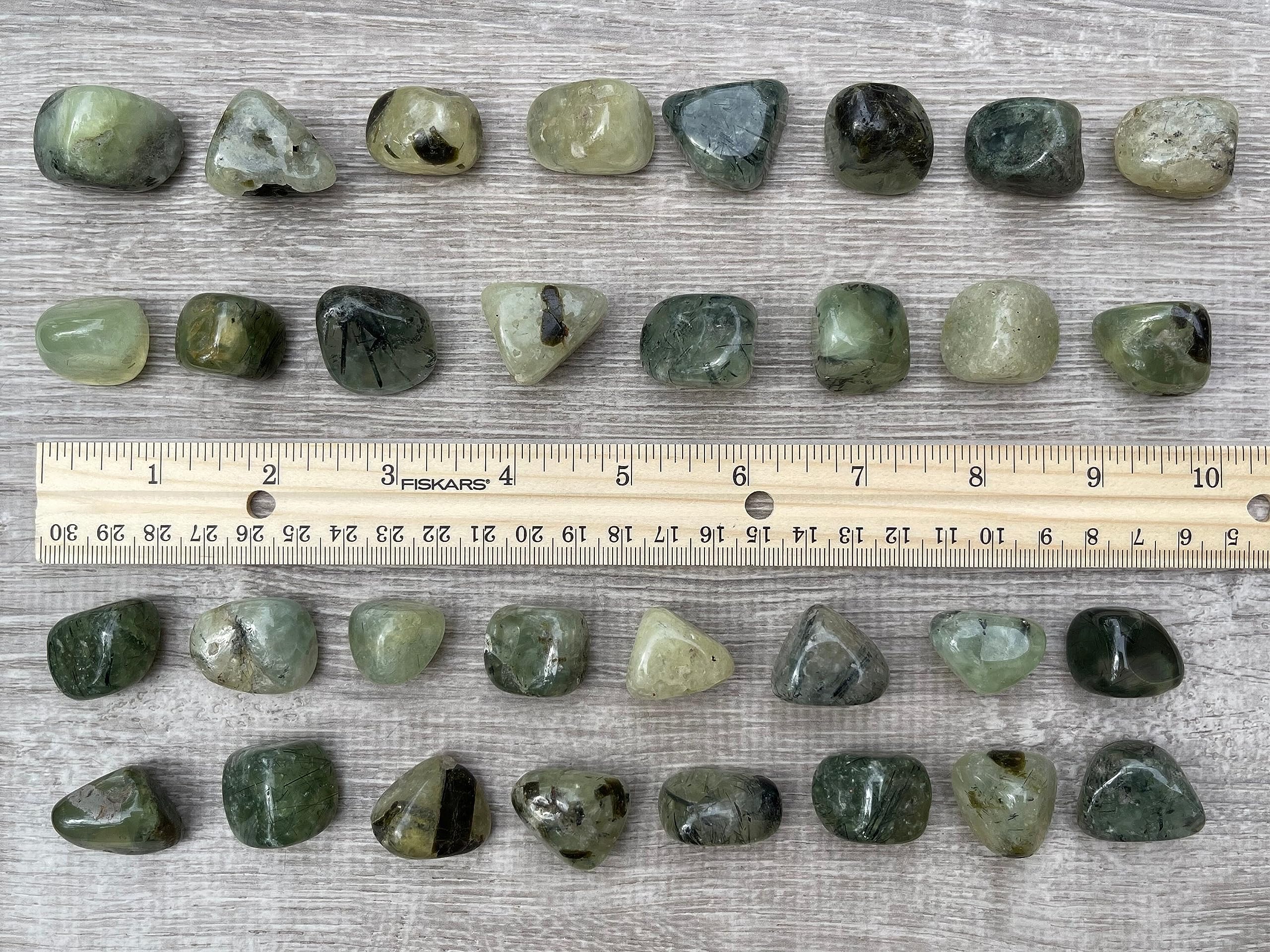 GAF TREASURES Prehnite Rutile – gemme naturelle adaptée au reiki et à la grille