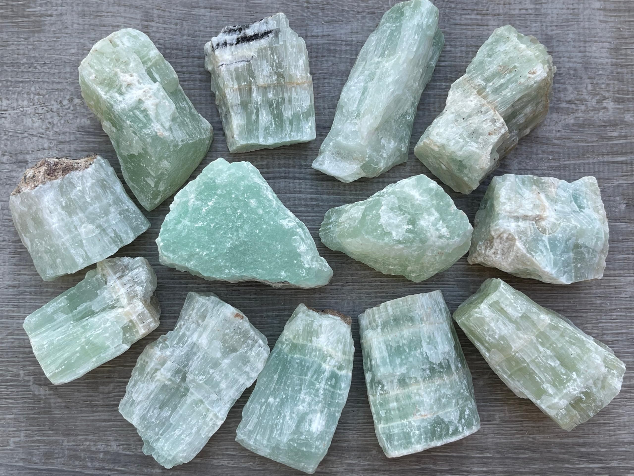 GAF TREASURES Pistache Calcite brute, origine mexicaine authentique