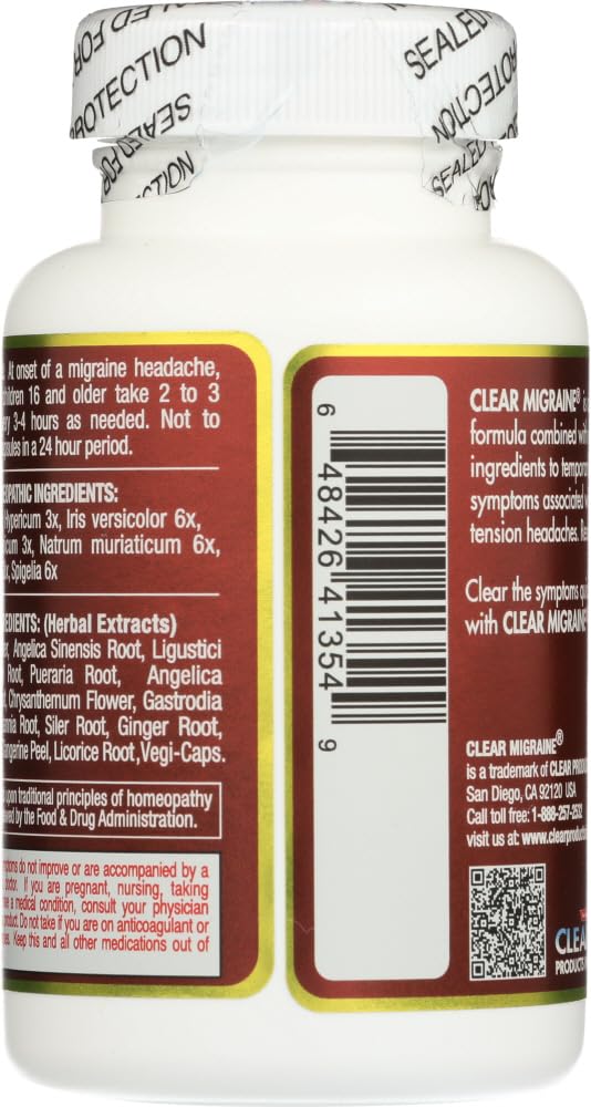 Gagaciso Clear Migraine, etiquette-visible: informations claires et sécurité d’utilisation.