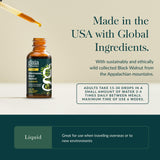 Ingrédients naturels Gaia Herbs Absinthe Noix-Noire Suprême visibles