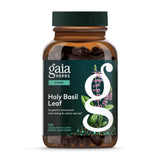 Gaia Herbs Basilic Sacré, feuille en bouteille, soutien bien-être quotidien.