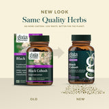 Bouteille Gaia Herbs Black Cohosh ouverte montrant les capsules