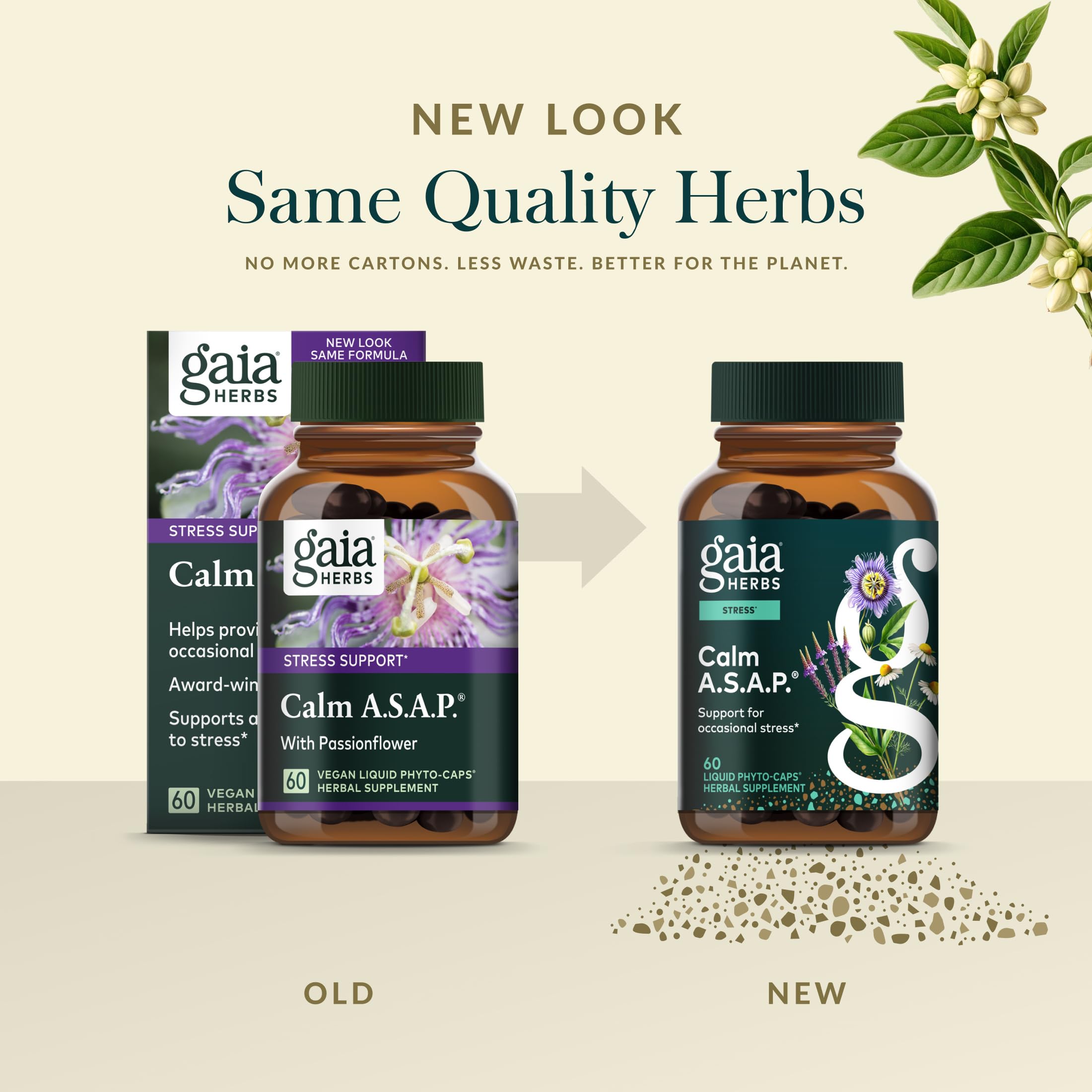 Gaia Herbs Calm A.S.A.P. – ingrédients d’herbes traditionnelles au cœur du produit