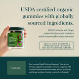 Gaia Herbs Immunité Rapid Defense Gummies certifiés biologiques et sans gluten.