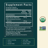 Gaia Herbs Chardon-Marie – étiquette: informations claires sur les ingrédients.